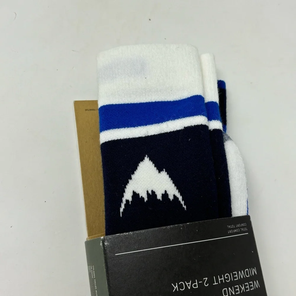 NWT Burton Weekend Mid-weight Two-Pack Socks Blue Size S/M